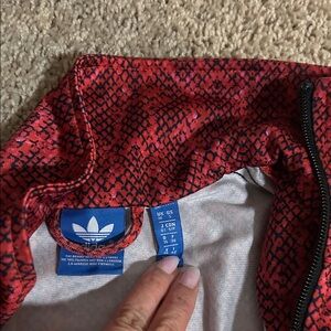 Adidas Red and Black Patterned Jacket